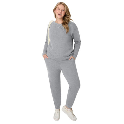 Hanes Joggers EcoSmart para mujer, forro polar de mezcla de algodón de peso medio, gris claro, XL