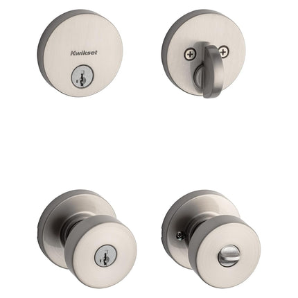 Kwikset 99910-069 Pismo Deadbolt Combo Pack, Satin Nickel