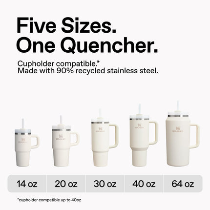 Stanley Quencher H2.0 Tumbler with Handle and Straw 40 oz | Flowstate 3-Position Lid | Cup Holder Compatible for Travel | Insulated Stainless Steel Cup | BPA-Free | Hot Coral