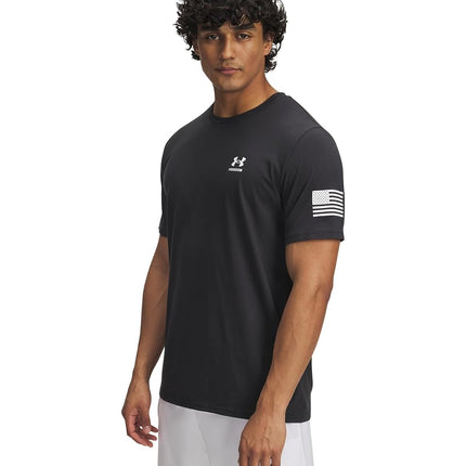 Under Armour Mens Freedom Flag Short Sleeve T Shirt, (001) Black / / White, Large