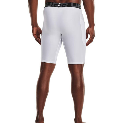 Under Armour Men's HeatGear Long Shorts, White (100)/Black, 4X-Large Tall