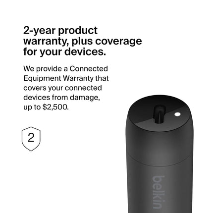 Chargeur de voiture rapide Belkin Boost↑Charge™ 30W, design compact avec port USB-C Power Delivery, extension d'alimentation USB 4 ports, compatibilité universelle pour iPhone 14, Galaxy S23, série Note et plus encore - Noir