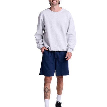 Russell Athletic Men's Relaxed Fit 9" Cotton Shorts with Pockets, Adjustable Elastic Waist, Sizes S-4X, Navy, Small