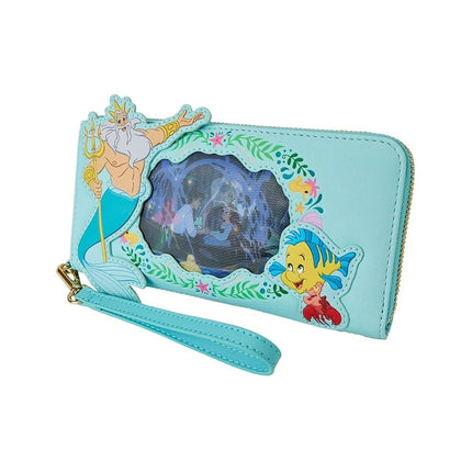 Loungefly The Little Mermaid Ariel Princess Lenticular Zip Around Wallet, Teal, One Size