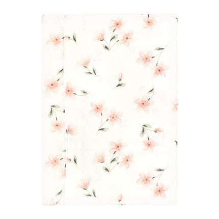 Hudson Baby Unisex Baby Cotton Flannel Burp Cloths, Pink Dainty Floral 4 Pack, One Size