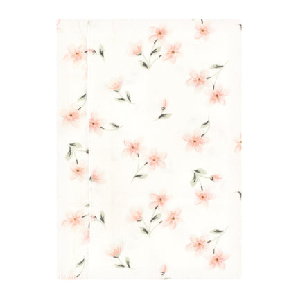 Hudson Baby Unisex Baby Cotton Flannel Burp Cloths, Pink Dainty Floral 4 Pack, One Size