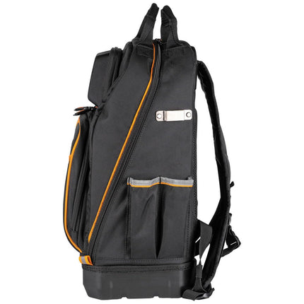 KLEIN TOOLS Unisex's Tool Bag Tradesman Pro Extra-Large 40-Pocket Electrician Jobsite Backpack with Molded Bottom, Black, Charging Port