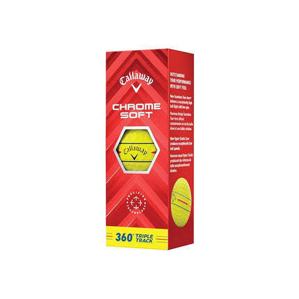 Callaway Golf Chrome Soft Premium Tour Golf Ball 2024 Yellow 360 Triple Track