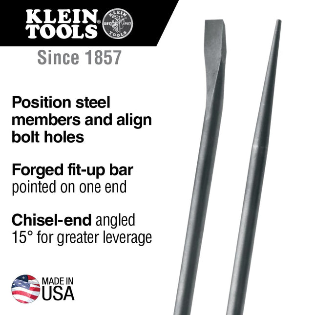 Klein Tools 3246 Round 7/8-Inch x 36-Inch Connecting Bar, Made in USA, Sleever Bar for Aligning, Prying and Chiseling