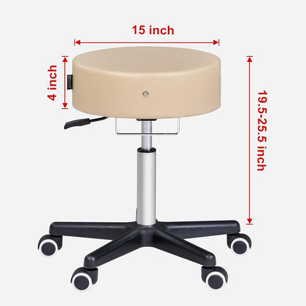 Master Massage Glider Ergonomic Round Swivel Adjustable Rolling Hydraulic Stool in Royal Blue Barber Dental Chair for Therapist, Clinic, Tattoo, Spas, Beauty, Lash, Salons, Home, Studio, Office