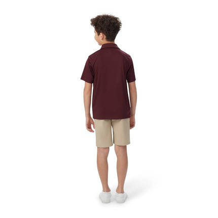 French Toast Boys' Polo Deportivo de Manga Corta que Absorbe la Humedad, Rojo, 10-12