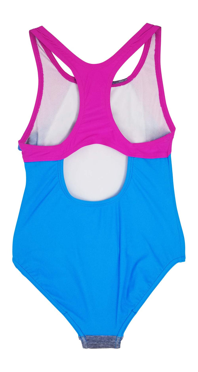 Speedo Girls Mesh Splice Thick Strap One Piece Swimsuit