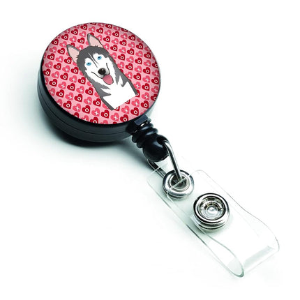 Caroline's Treasures Alaskan Malamute Hearts Retractable Badge Reel, Multicolor (BB5288BR)
