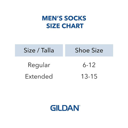 Gildan Men's Performance Crew Socks, 12-Pairs, White, Large