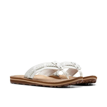 Clarks Women's Fenner Nerice Flip-Flop, Off-White,