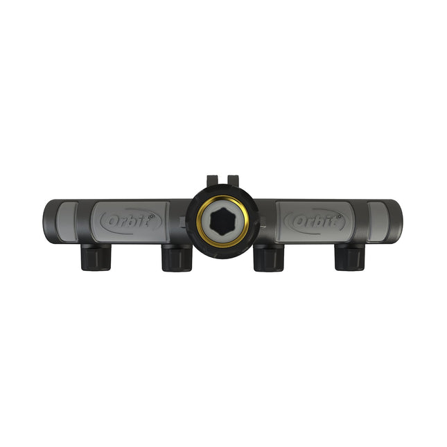 Orbit 58970 4-Way Manifld and Shut-Offs, Black, No Size