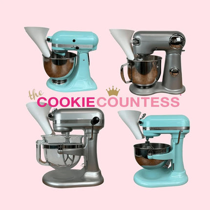 Countess Flour Funnel™ - Stand Mixer Attachment by The Cookie Countess (White)