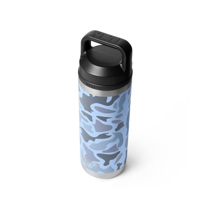 YETI Rambler 18 oz Bottle, Vacuum Insulated, Leakproof, Stainless Steel with Chug Cap, Blue Camo