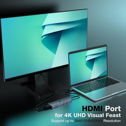 HUB USB C, adaptateur de concentrateur oditton 7 en 1, sortie HDMI, alimentation 100 W, USB C 3.0, deux ports USB 3.0, lecteur de carte SD et Micro SD, idéal pour les ordinateurs portables USB C Dell XPS/HP/Surface et plus encore