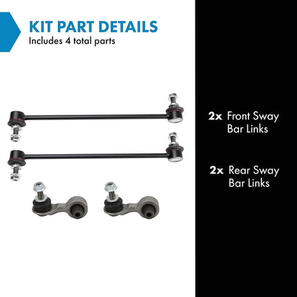 TRQ Front & Rear Sway Bar Link Set Compatible with 2017-2022 Honda CR-V FWD