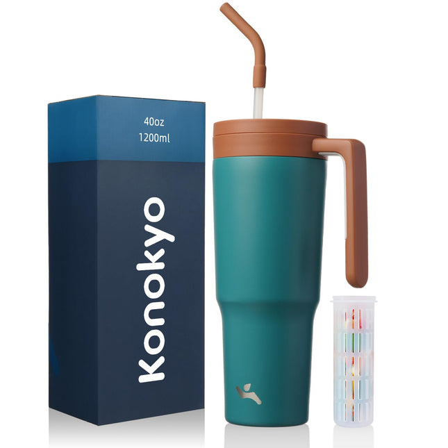 Konokyo Insulated Tumbler with Handle and Straw,40