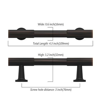 Asidrama 10 Pack 3 Inch(76mm) Oil Rubbed Bronze Cabinet pulls Kitchen Cabinet Handles, Cabinet Pulls Kitchen Cabinet Hardware for Cupboard Drawer Pulls