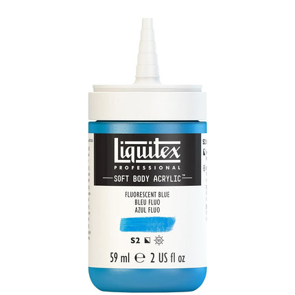 Liquitex Professional Soft Body Acrylic Paint 2-oz bottle, Fluorescent Blue