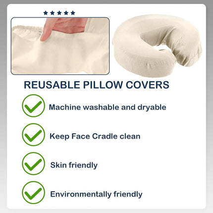 Macarrie 24 Pcs Massage Table Face Cradle Covers Microfiber,Beige