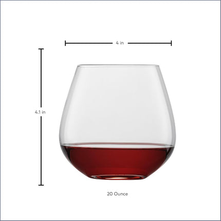 Schott Zwiesel Tritan Crystal Glass Forte Collection Rocks Stemless Cocktail Tumbler, 20.4-Ounce, Set of 6