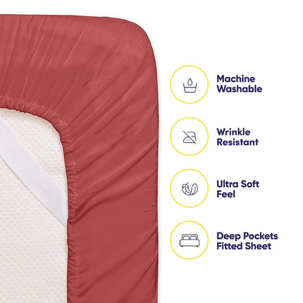 Twin XL Size Bed Sheets - 4 Piece 1500 Supreme Collection Fine Brushed Microfiber Deep Pocket Twin X-Large Sheet Set Bedding - 1 EXTRA PILLOW CASES, GREAT VALUE, Twin XL, Burgundy