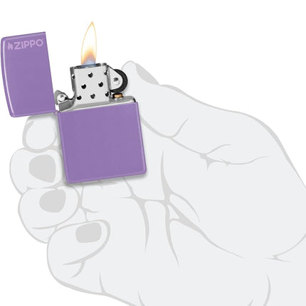 Zippo Petrol Lighter Smoky Lavender with Zippo Logo 60007432 Unfilled