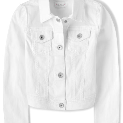 The Children's Place Girls' Basic Jacket, White De