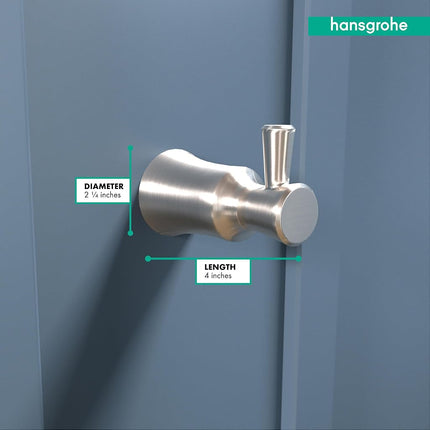 Hansgrohe Hook 3-inch Transitional Brushed Nickel, 04788820 Accessories, 2.25 Wide