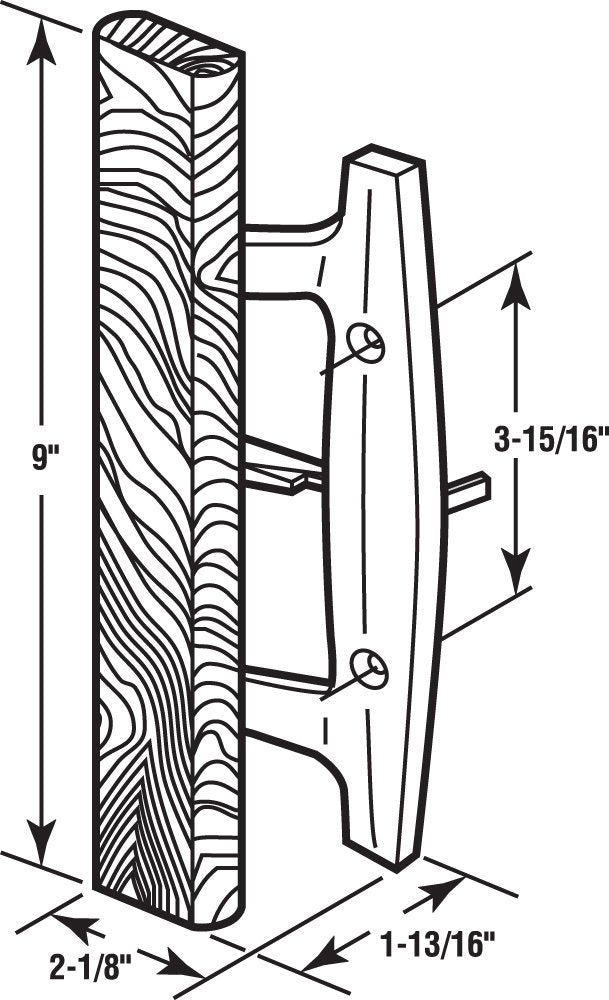 Prime-Line C 1127 Door Handle Set, Black/Wood, 1 Pack