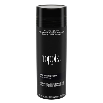 Toppik Hair Building Fibres Black, 55g - Thicker Fuller Look Instantly, Natural Keratin Protein, Wind Sweat & Rain Resistant, Easy to Apply, For Men & Women who are thinning