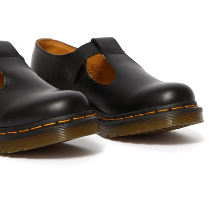Dr. Martens Polley Mary Jane plates pour femme, noir lisse, 6 Medium UK (8 US)