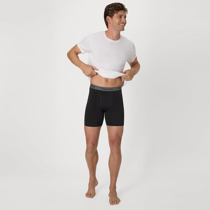 Hanes Men's Stay Dry Pouch, Performance Stretch Boxer Brief with Leak Protection, 3-Pack, Black, XXL