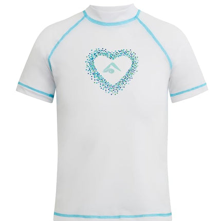 Kanu Surf Girls' Karlie UPF 50+ Sun Protective Rashguard Swim Shirt, Charlotte White, 14-16