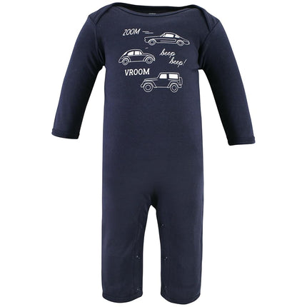 Hudson Baby baby-girls Cotton Coveralls, Cars, 0-3 Months