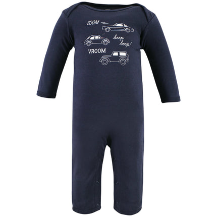 Hudson Baby baby-girls Cotton Coveralls, Cars, 0-3 Months
