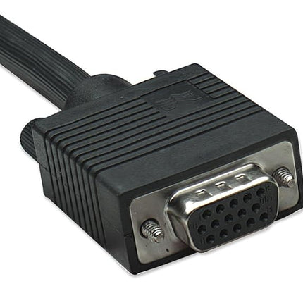 Manhattan SVGA Extension Cable, HD15, 1.8m, Male to Female, Compatible with VGA, Fully Shielded, Black, Lifetime Warranty, Polybag