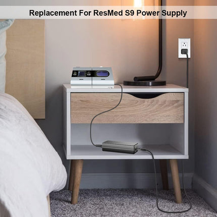 HKY Adaptador de CA de 24 V compatible con todas las máquinas CPAP y BiPAP ResMed S9 Serie ResMed S9 AutoSet/AutoSet for Her/Elite/Escape Auto/Escape/VPAP Cable de fuente de alimentación de repuesto ResMed S9 de 90 W