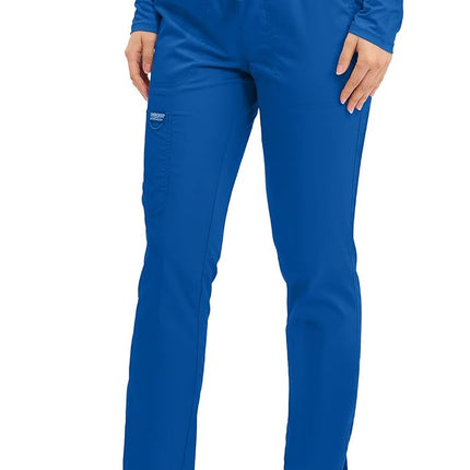 Cherokee Scrubs for Women Workwear Revolution, Drawstring Cargo Pants Soft Stretch WW105, S, Royal