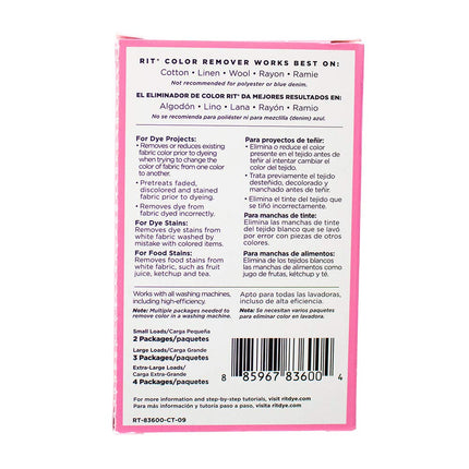 Rit Dye Powder Color & Rust Remover Great for Crafting DIY Works on Most Fabric Cotton Nylon