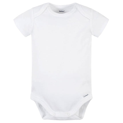 Gerber unisex-baby 5 Pack Onesies Multi-packs Bundle Interlock 180 Gsm, White, 6-9 Months
