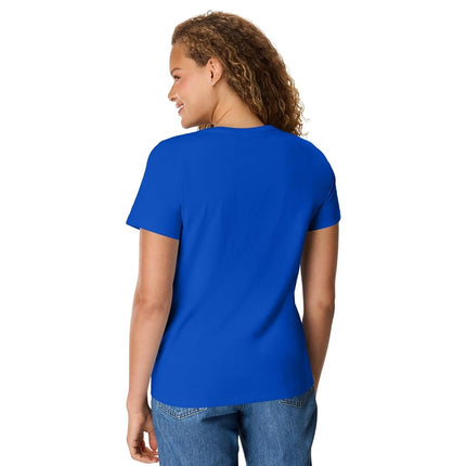 Hanes Womens Nano Premium Cotton V-Neck Tee Fashion t Shirts, Deep Royal, XX-Large US, Deep Royal - 1 Pack, XL
