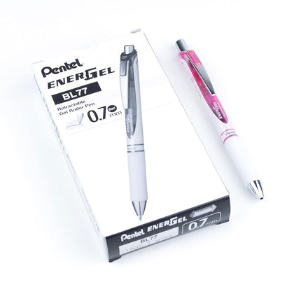 Pentel EnerGel Pearl RTX, 0.7mm, Black Ink, Box of 12 (BL77PWP-A)