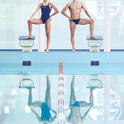 ARENA Solid Challenge Team One Piece Women's Swimsuit, Quick Dry Women's Swimwear, Chlorine Resistant Eco MaxLife Fabric Sports Swimsuit, UV Protection and Lined Front Fabric Navy-White