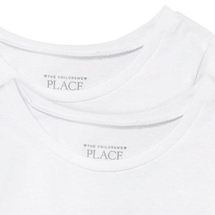 The Children's Place Girls' Toddler Basic Layering Tee 2-Pack T-Shirt, White, 2 Years