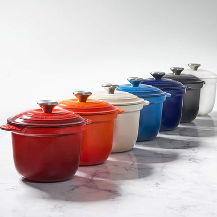 Le Creuset Enameled Cast Iron Rice Pot with Lid & Stoneware Insert, 2.25 qt., White